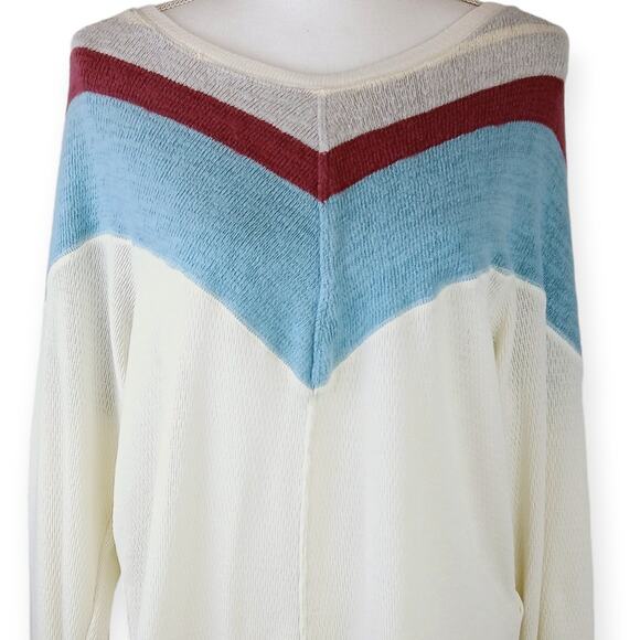 Free People SZ S Colorblock Thermal Top OB1451060 - Picture 3 of 9